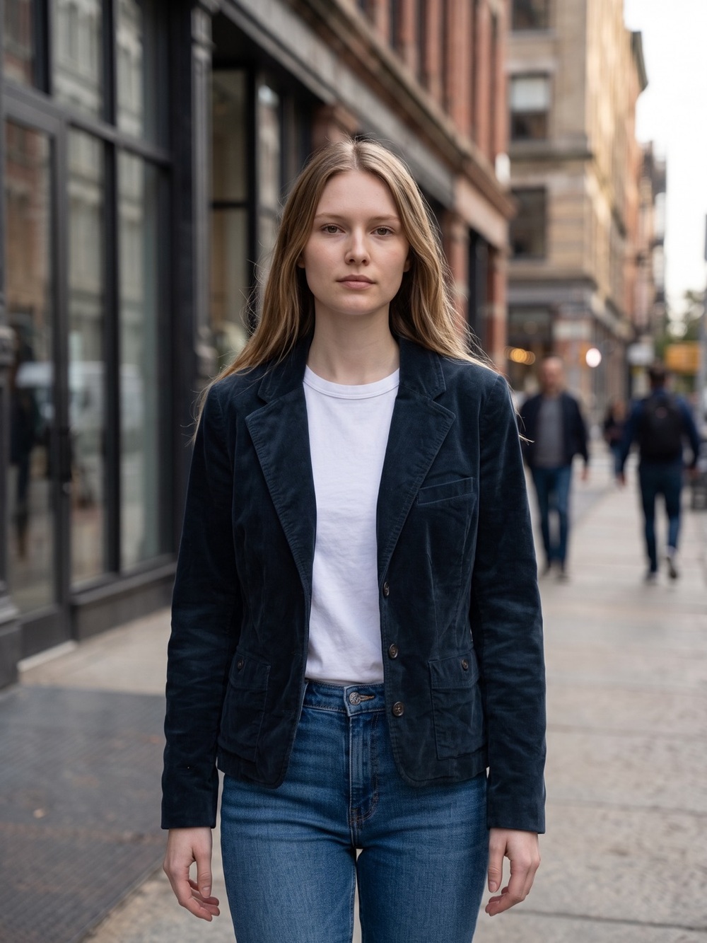 Womens Velvet Blazer Jacket - Classic Tailored Style